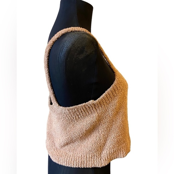 Forever 21 Peach Cream Fuzzy Cropped Sweater Tank Top 1X - Picture 5 of 9